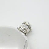Victorian Sterling Silver Circular Spirit Hip Flask Antique c1880 London
