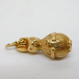 9ct Yellow Gold Bunny Rabbit with Carrot Charm Pendant Vintage 1974 Birmingham