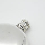 Victorian Sterling Silver Circular Spirit Hip Flask Antique c1880 London