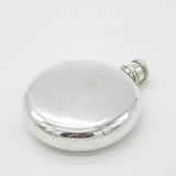 Victorian Sterling Silver Circular Spirit Hip Flask Antique c1880 London
