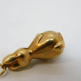 9ct Yellow Gold Bunny Rabbit with Carrot Charm Pendant Vintage 1974 Birmingham