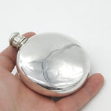 Victorian Sterling Silver Circular Spirit Hip Flask Antique c1880 London