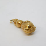 9ct Yellow Gold Bunny Rabbit with Carrot Charm Pendant Vintage 1974 Birmingham