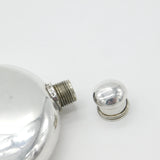 Victorian Sterling Silver Circular Spirit Hip Flask Antique c1880 London