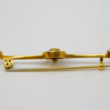 Edwardian 15ct Gold, White Enamel, Tourmaline & Pearl Target Brooch Antique c1910