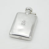 Sterling Silver Monogram Spirit Hip Flask 1921 Birmingham Antique