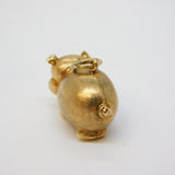 9ct Yellow Gold Fat Pig Piggy Charm Pendant Vintage 1973 Birmingham