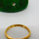 22ct Yellow Gold Wedding Band Ring Vintage 1951 Birmingham 'Lucky Star'