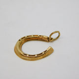 9ct Yellow Gold Lucky Horseshoe Charm Pendant Vintage 1975 London