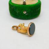 Victorian 9ct Rose Gold Bloodstone Set Sitting Squirrel Fob Seal Antique c1890