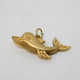 9ct Yellow Gold Happy Dolphin Charm Pendant Vintage 1973 Birmingham