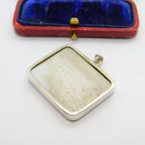 Chinese Sterling Silver Mounted Qing Dynasty Famille Rose Ceramic Pendant