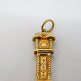 9ct Yellow Gold Grandfather Clock Charm Pendant Vintage 1972 Birmingham