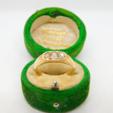 18ct Yellow Gold & 0.35ct Three-Stone Diamond Ring Vintage c1970
