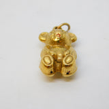 9ct Yellow Gold Teddy Bear Charm Pendant Vintage 1973 London