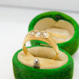 18ct Yellow Gold & 0.35ct Three-Stone Diamond Ring Vintage c1970