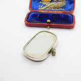 Sterling Silver Mounted Chinese Qing Dynasty Ceramic Pendant Antique