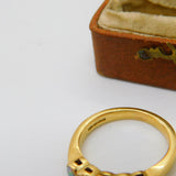 18ct Yellow Gold 0.2ct Diamond & Opal Victorian Style Five Stone Ring Vintage