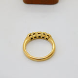 18ct Yellow Gold 0.2ct Diamond & Opal Victorian Style Five Stone Ring Vintage