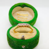 Victorian 18ct Gold & Five-Stone Diamond Band Ring Antique c1890
