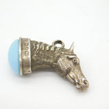Victorian Sterling Silver Horse Form Fob Pendant Antique 1876 Birmingham