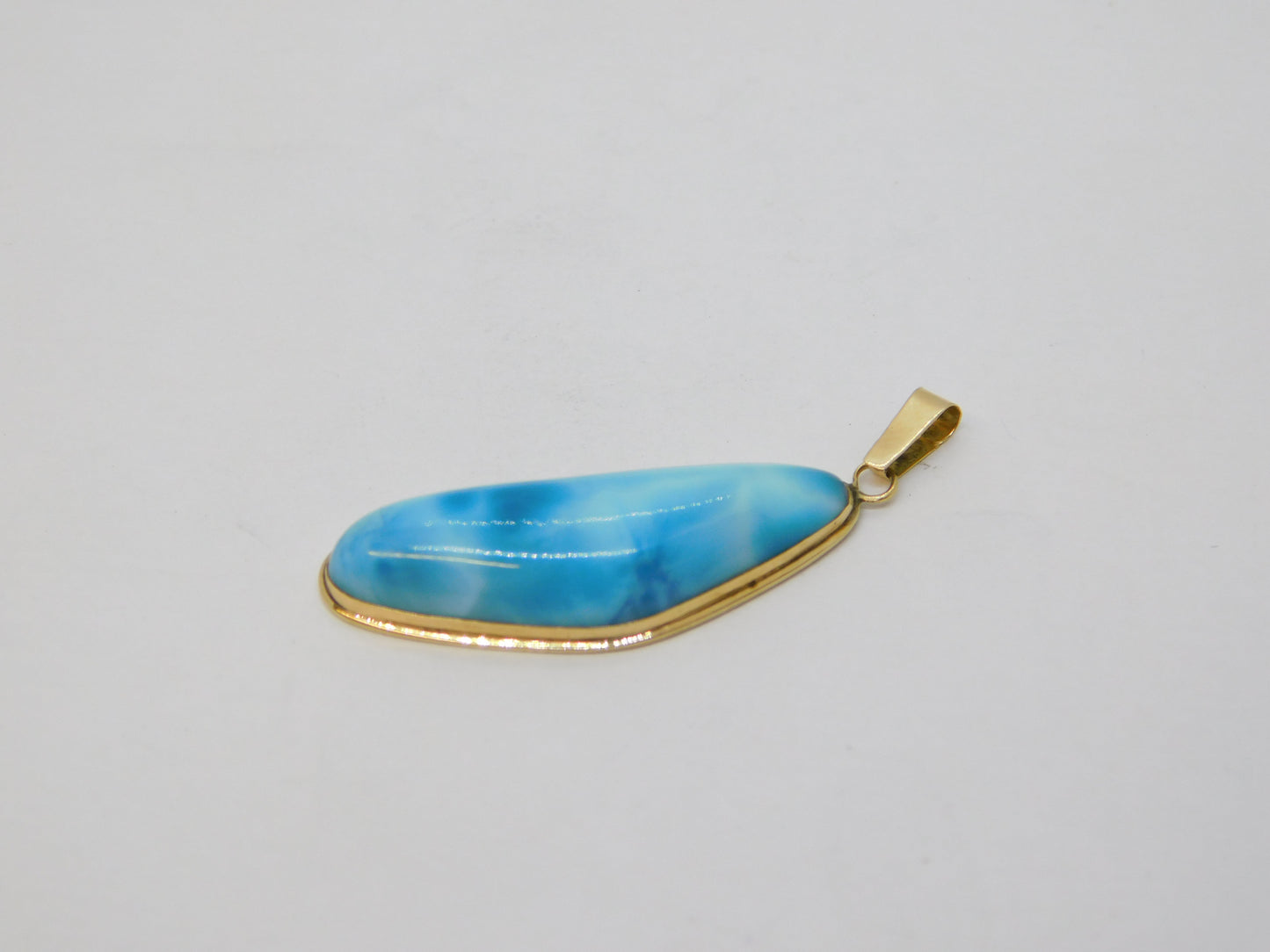 14ct Yellow Gold Mounted Larimer Specimen Pendant Vintage c1970