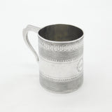 Georgian Sterling Silver Line Pattern Christening Mug Tankard 1799 London