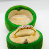 Victorian 18ct Gold & Five-Stone Diamond Band Ring Antique c1890