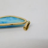 14ct Yellow Gold Mounted Larimer Specimen Pendant Vintage c1970