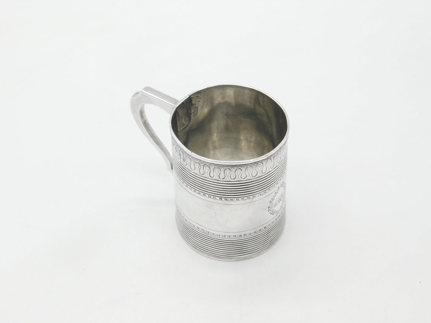 Georgian Sterling Silver Line Pattern Christening Mug Tankard 1799 London