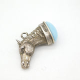 Victorian Sterling Silver Horse Form Fob Pendant Antique 1876 Birmingham