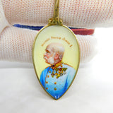 Austrian Sterling Silver Enamel Kaiser Franz Josef I Commemorative Spoon c1900
