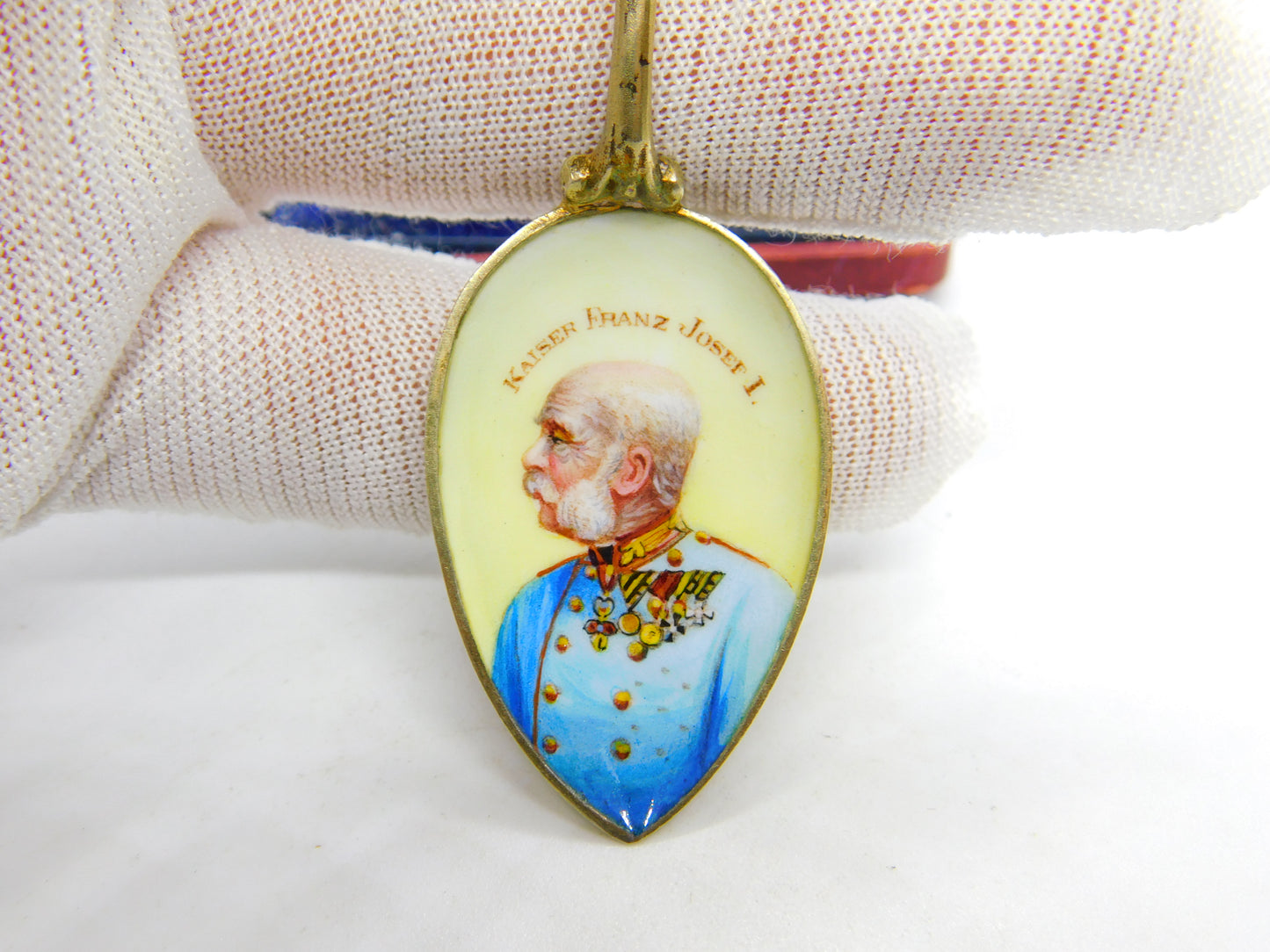 Austrian Sterling Silver Enamel Kaiser Franz Josef I Commemorative Spoon c1900