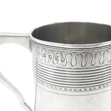 Georgian Sterling Silver Line Pattern Christening Mug Tankard 1799 London