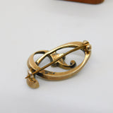 Victorian Sterling Silver Gilt Spinel Set Swirling Brooch Pin Antique c1860