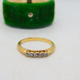 Victorian 18ct Gold & Five-Stone Diamond Band Ring Antique c1890