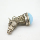 Victorian Sterling Silver Horse Form Fob Pendant Antique 1876 Birmingham