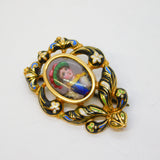 George III 18ct Gold & Colourful Enamel Child Figure Brooch Antique c1780