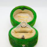 Victorian 9ct Gold, Palladium Set Spinel Solitaire Dress Ring Antique c1900