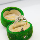 Victorian 9ct Gold, Palladium Set Spinel Solitaire Dress Ring Antique c1900