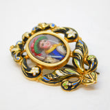 George III 18ct Gold & Colourful Enamel Child Figure Brooch Antique c1780