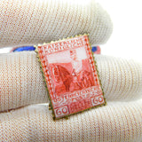 Edwardian Sterling Silver & Enamel Austrian 60 Heller Stamp Antique c1908