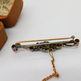 Victorian Belle Epoque 18ct Yellow Gold, Diamond & Ruby Brooch c1860 Antique