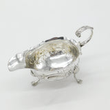 George II Sterling Silver Duck Crest Floral Sauce Boat c1745 London Antique