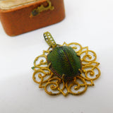 Victorian Pinchbeck Egyptian Revival Scarab Beetle Drop Pendant c1850 Antique