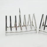 Pair of Sterling Silver Modernist Six-Bar Toast Racks 1931 Birmingham Antique