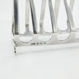 Pair of Sterling Silver Modernist Six-Bar Toast Racks 1931 Birmingham Antique