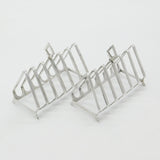 Pair of Sterling Silver Modernist Six-Bar Toast Racks 1931 Birmingham Antique