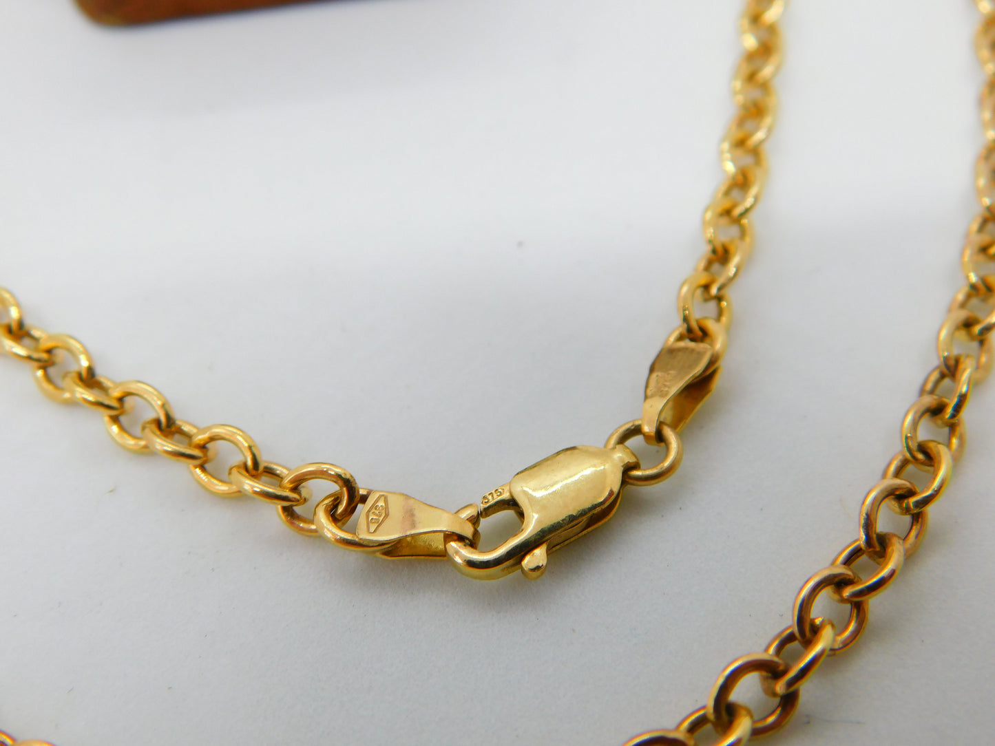 9ct Yellow Gold Cable Link Chain Necklace Vintage 2005 Birmingham 18" Length