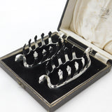 Boxed Pair of Sterling Silver Viking Ship Shaped Toast Racks 1977 Birmingham